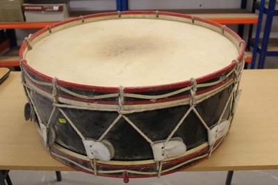 Lot 817 - Large Post Second World War painted military drum, approx. 72.5cm in diameter