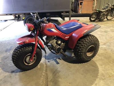 Lot 2068 - Honda ATC 125 Trike, in red, in barn find condition, requiring recommissioning