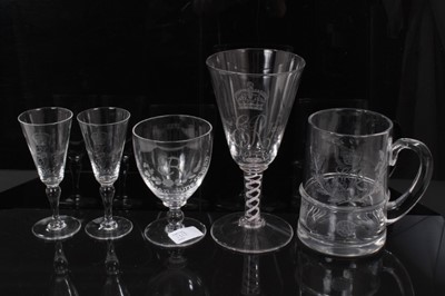 Lot 1318 - Five Whitefriars Elizabeth II 1953 Coronation commemorative glasses