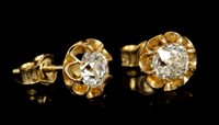 Lot 717 - Pair Victorian-style diamond single stone...