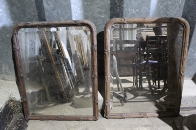 Lot 218 - Rare pair of 19th century Black Forest carved linden wood mirrors, each with arched bevelled plate in carved branch frame, 78 x 57cm