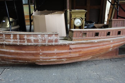 Lot 236 - Very large scratch built model boat, 195cm wide