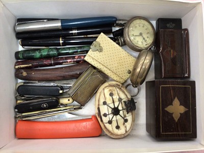 Lot 2704 - Group vintage pens including Conway Stewart, Waterman's, Parker etc, various penknives and other items