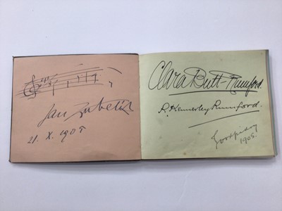 Lot 1523 - Autograph Album early 1900's autographs including Sir E.R.G.R. Evans South Pole Explorer, signed piece, pages signed by Walter W Hedgecock composer, August Mann conductor, Mackenzie Rogan, John Phi...