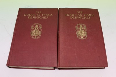 Lot 752 - Books- 2 volume set, J.H. Boraston, Sir Douglas Haig's Despatches, Pub. J.M. Dent & Sons Ltd, 1919 first editions, complete wth numerious maps (2 books)