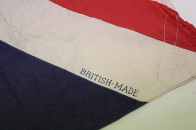 Lot 760 - Large Second World War period Union Jack flag, stamped- British Made, 177 x 115cm