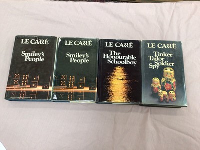 Lot 1773 - John Le Carre, 4 first edition vols. - Tinker Tailor Soldier Spy, The Honourable Schoolboy, Smiley's People x2 - published Hodder and Stoughton