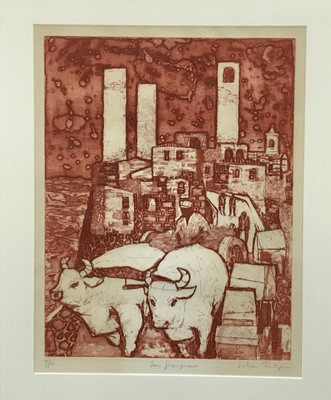 Lot 271 - Julian Trevelyan R.A. (British, 1910-1988) limited edition signed etching 'San Gimignano' signed and numbered 7/20.