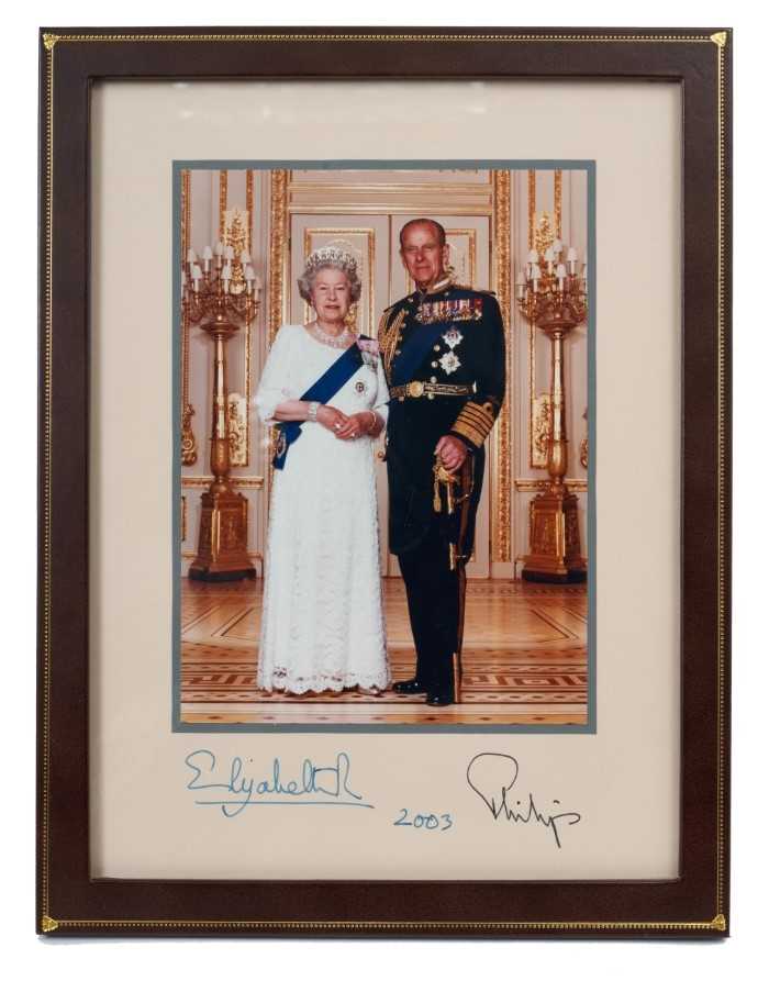 Lot 77 - HM Queen Elizabeth II and HRH The Duke of Edinburgh signed presentation photograph
