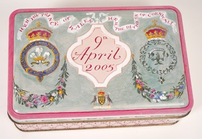 Lot 80 - The Wedding of HRH The Prince Of Wales and H.R.H. The Duchess of Cornwall -piece of cake in tin