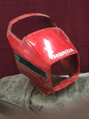 Lot 2085 - Honda CX500c tank, seat and side covers together with a selection of motorcycle parts
