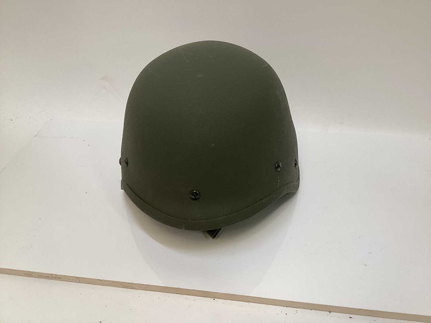 Lot 767 - British military RBR S4 composite helmet made by RBR Armour Ltd, April 1997, in paratroop configuration, believed to be Italian Army specifications.