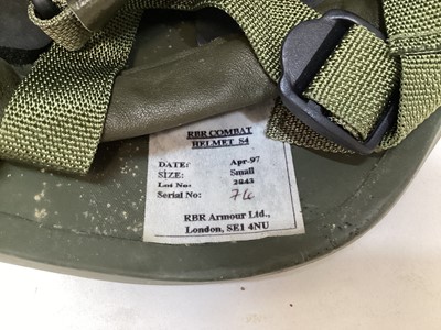 Lot 767 - British military RBR S4 composite helmet made by RBR Armour Ltd, April 1997, in paratroop configuration, believed to be Italian Army specifications.