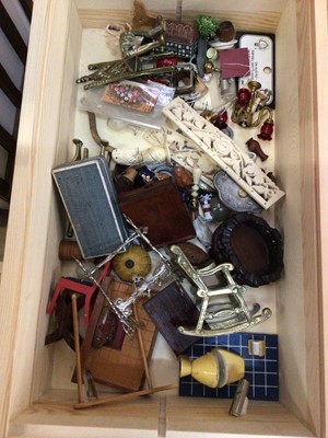 Lot 2705 - Large doll house with two boxes of dolls furniture