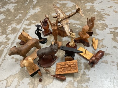 Lot 2697 - Collection of wooden carvings