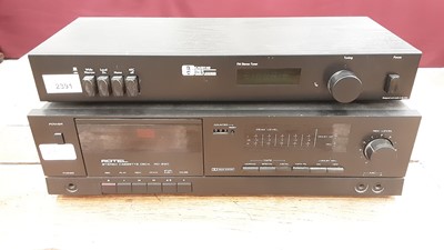 Lot 2391 - Creek Audio Systems CAS3140, Rotel cassette player, pair of Audio Technica ATH-M50x wired headphones and a selection of stereo cables