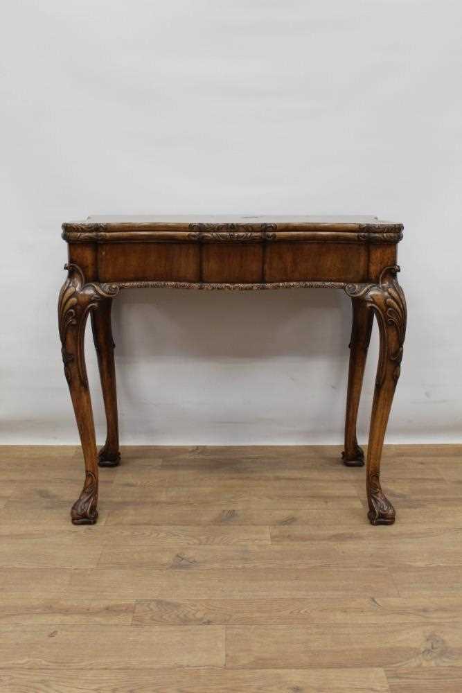 Lot 1313 - Good quality Edwardian walnut card table by Howard & Son, with concertina action