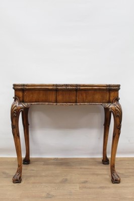 Lot 1313 - Good quality Edwardian walnut card table by Howard & Son, with concertina action