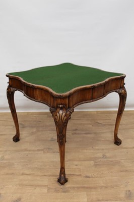 Lot 1313 - Good quality Edwardian walnut card table by Howard & Son, with concertina action