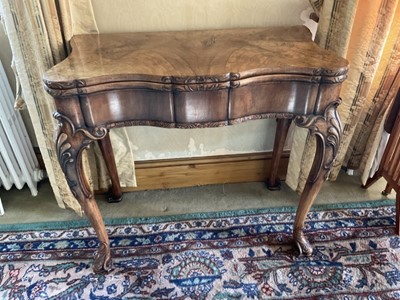 Lot 1313 - Good quality Edwardian walnut card table by Howard & Son, with concertina action