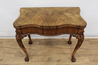 Lot 1313 - Good quality Edwardian walnut card table by Howard & Son, with concertina action