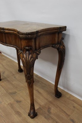 Lot 1313 - Good quality Edwardian walnut card table by Howard & Son, with concertina action