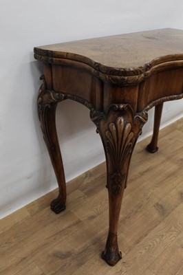 Lot 1313 - Good quality Edwardian walnut card table by Howard & Son, with concertina action