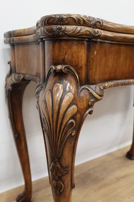 Lot 1313 - Good quality Edwardian walnut card table by Howard & Son, with concertina action