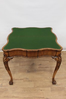 Lot 1313 - Good quality Edwardian walnut card table by Howard & Son, with concertina action