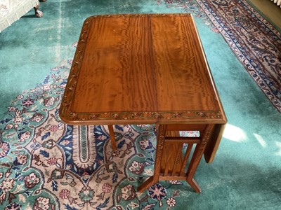 Lot 1314 - Edwardian satinwood and polychrome painted sutherland table