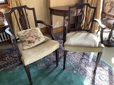 Lot 1318 - A pair of 1920s mahogany open armchairs