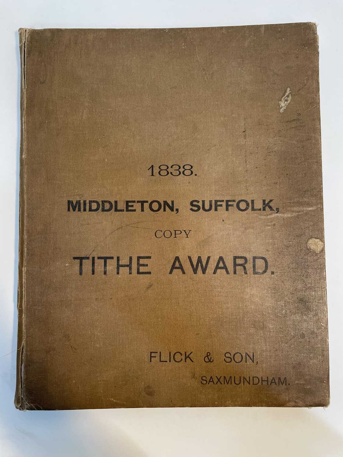 Lot 1287 - Middleton Suffolk tithe map and copy of the Tithe award