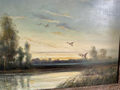 Lot 1006 - *Thomas Kennedy (1900-1981) oil on canvas Ducks in flight 54cm x 71cm