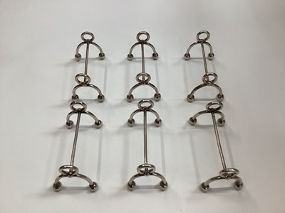 Lot 2728 - Set of six Christofle silver plated knife rests of conventional form, each approx. 8.5cm in length (6)