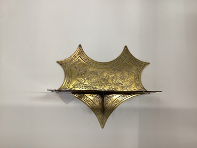 Lot 2730 - Victorian Arts & Crafts brass pipe rack with Ivy decoration C. 1880, 29cm in length