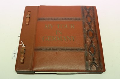 Lot 835 - Interesting 1950's / 60's musical leather photograph album 'My tour in Germany', formerly the property of 23090602 GNR. Green. 33. C. Troop. V. Battery. 6th Field Regiment. B.A.O.R. 30. The album c...