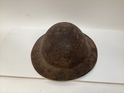 Lot 779 - First World War British MK1 steel helmet worn by 2nd Lieutenant Louis Anthony Loup (later General Loup CBE), special reserve Nottinghamshire and Derbyshire Regiment (Sherwood Forester) with which h...