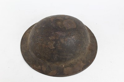 Lot 779 - First World War British MK1 steel helmet worn by 2nd Lieutenant Louis Anthony Loup (later General Loup CBE), special reserve Nottinghamshire and Derbyshire Regiment (Sherwood Forester) with which h...