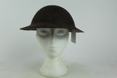 Lot 779 - First World War British MK1 steel helmet worn by 2nd Lieutenant Louis Anthony Loup (later General Loup CBE), special reserve Nottinghamshire and Derbyshire Regiment (Sherwood Forester) with which h...