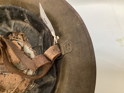 Lot 779 - First World War British MK1 steel helmet worn by 2nd Lieutenant Louis Anthony Loup (later General Loup CBE), special reserve Nottinghamshire and Derbyshire Regiment (Sherwood Forester) with which h...