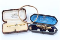 Lot 755 - Two Victorian bar brooches and an Edwardian...