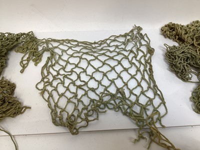 Lot 846 - Group of ten Second World War British Desert camoflage helmet nets for the British MKII, MKIII and MKIV steel helmets.