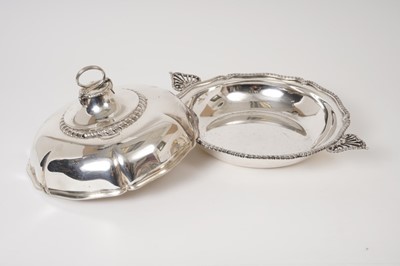 Lot 239 - Edwardian silver entree dish with gadrooned edging, by Carrington & Co. London 1906