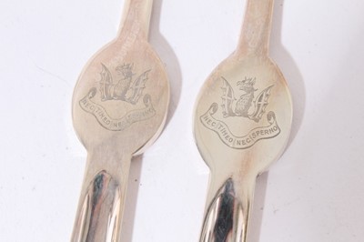Lot 204 - Pair of lobster picks, crested, by Goldsmiths and Silversmiths, Sheffield 1928, cased