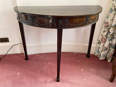 Lot 1332 - Edwardian mahogany demi-lune side table