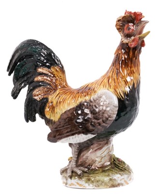 Lot 3 - Large Meissen figure of a cockerel, model no. 394