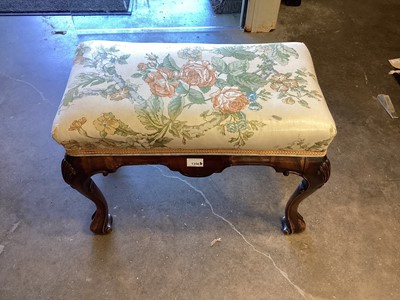 Lot 1356 - Queen Anne style walnut stool