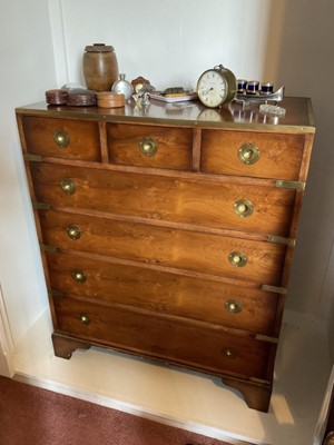 Lot 1345 - 19th century style yew wood chest