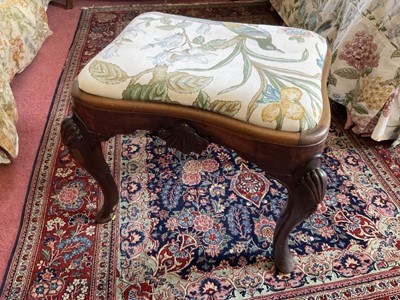 Lot 1348 - George I style mahogany stool