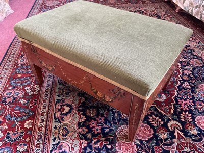 Lot 1349 - Polychrome painted satinwood footstool